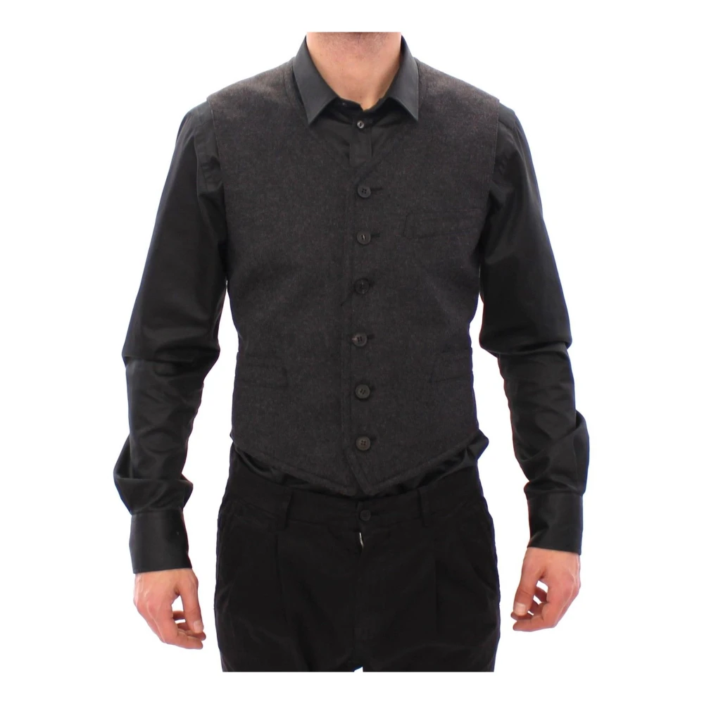Dolce & Gabbana Men's Gray Wool Blend Formal Vest