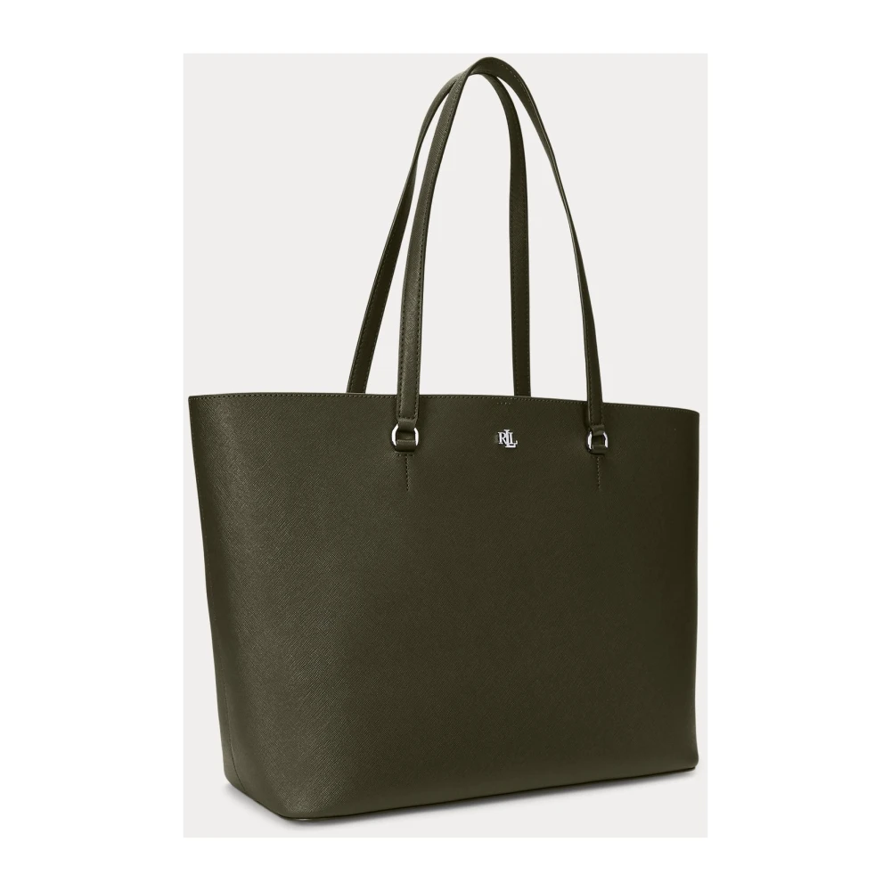Ralph Lauren Tote Karly grande in gestructureerd leer Green Dames