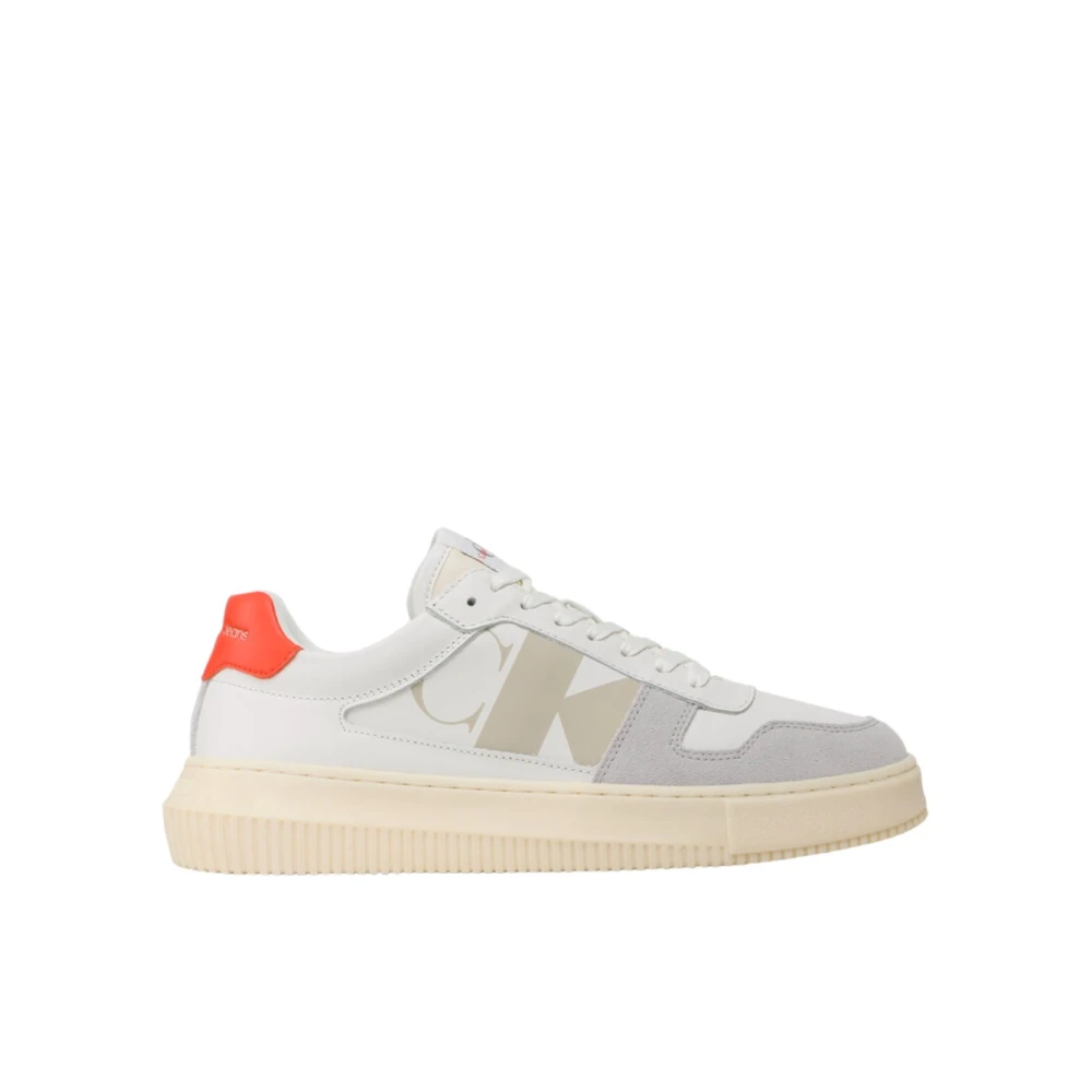 Calvin Klein Men's White Sneakers, Male,, Stylish Trainers For Men And Women Size 11 Uk Adult