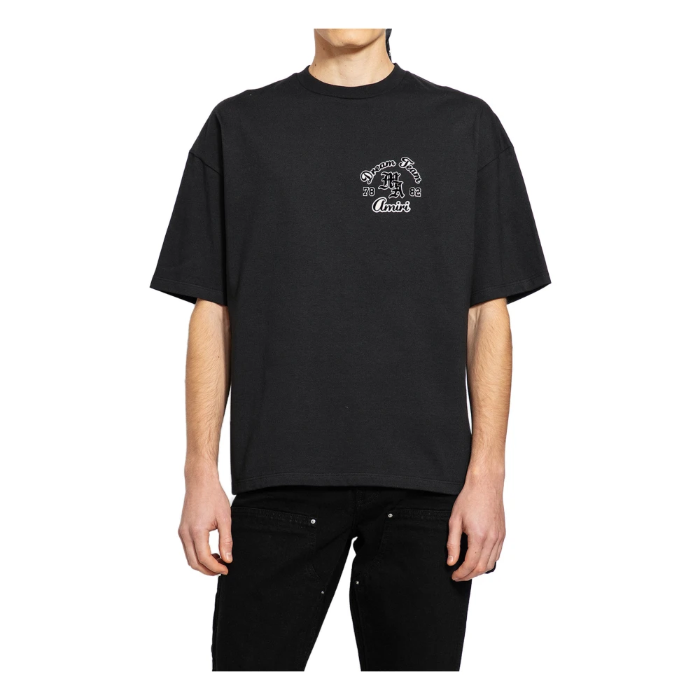 Amiri Dream Team Logo Print Oversized Tee Black Heren