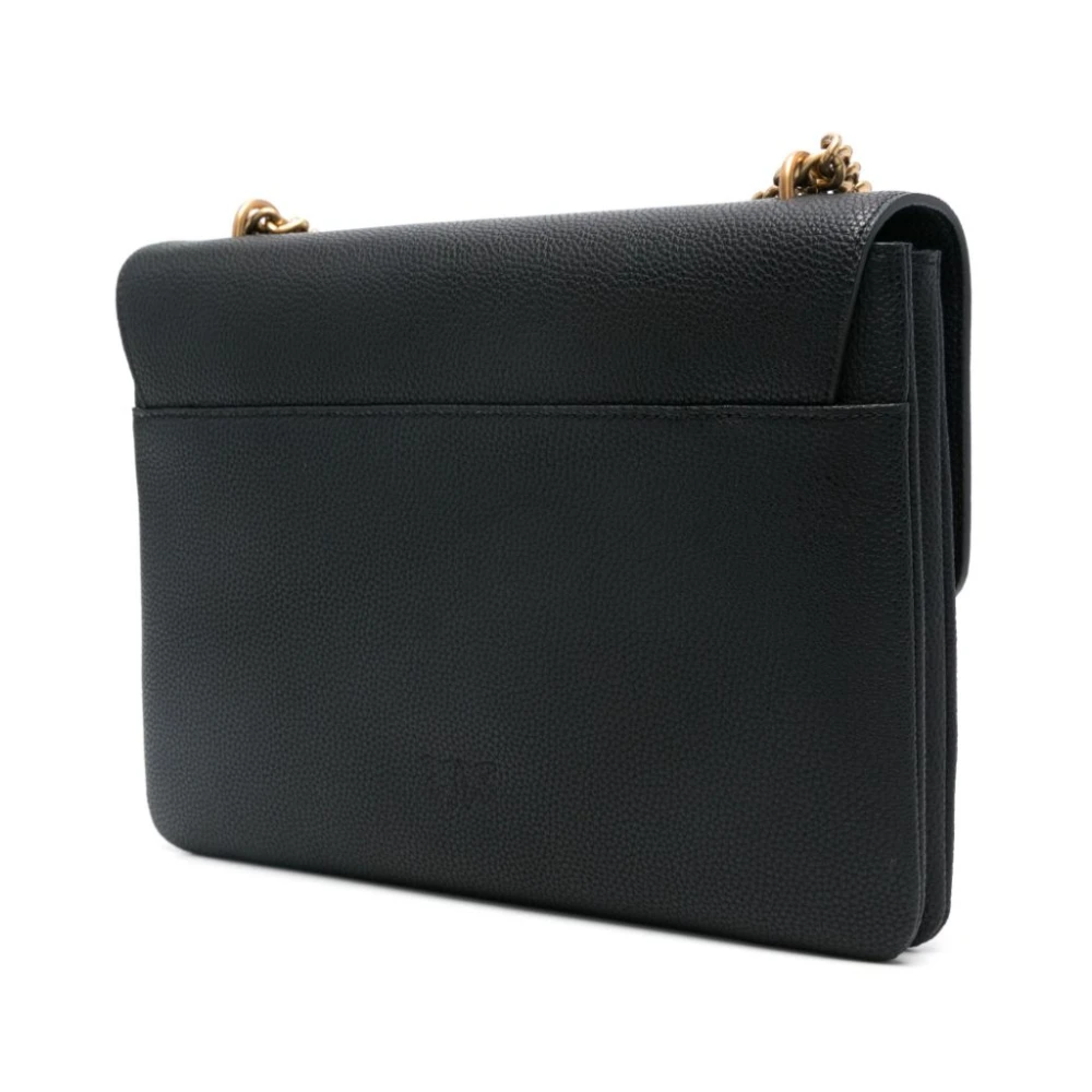 pinko Stijlvolle schoudertas voor dames in zwart en goud Blue Dames