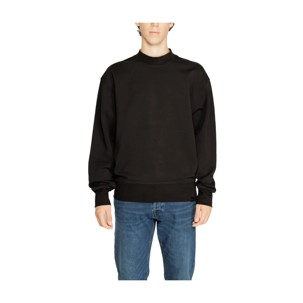 Calvin Klein Jeans Men's Black Sweatshirts, Xs, Interlock Crew J30j326134