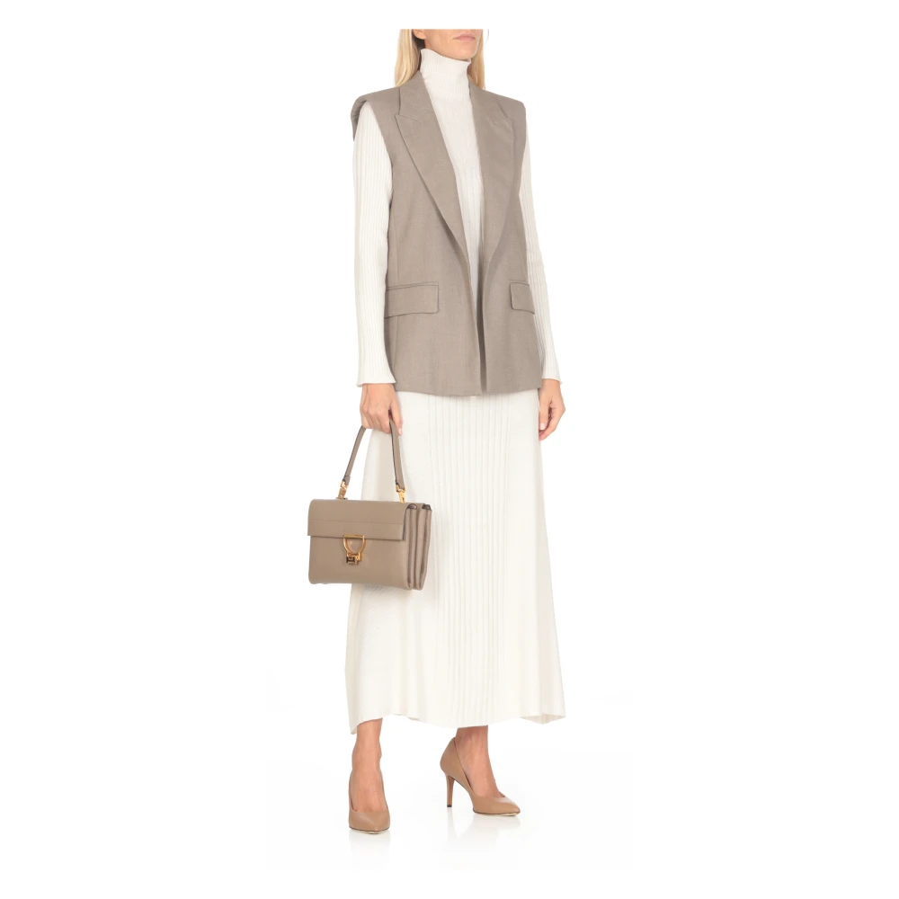 Coccinelle Beige Leren Handtas met Afneembaar Handvat Beige Dames
