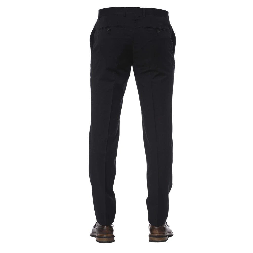 Trussardi Zwarte Wol Elegante Herenbroek Black Heren