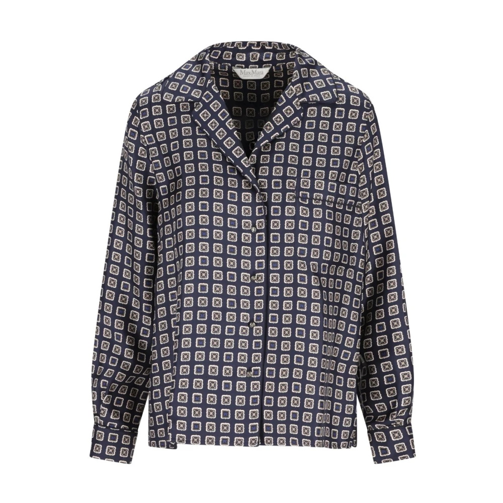 Max Mara Women's Blue Shirts, S, Camicia A Fantasia