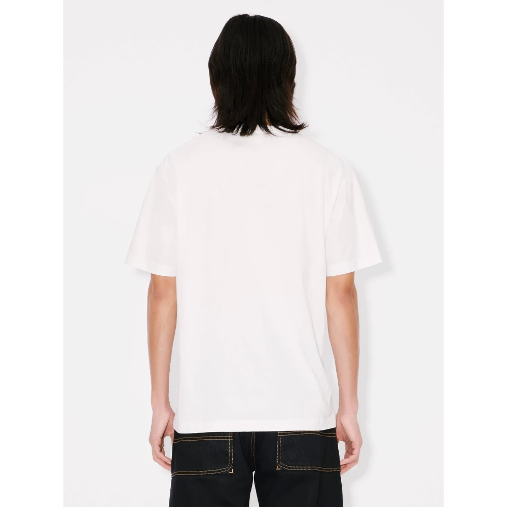Kenzo Wit Bedrukt Lichtgewicht Jersey T-shirt White Heren