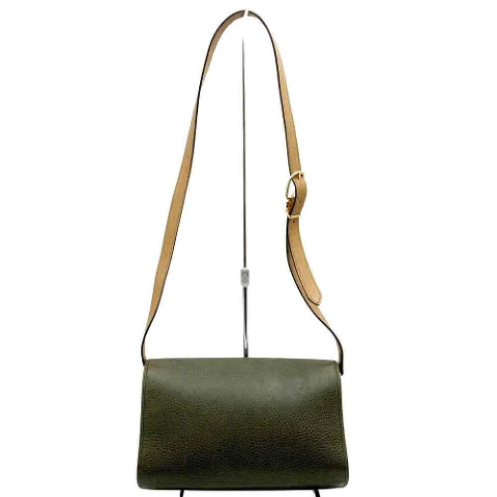 Dior Vintage Pre-owned Leather shoulder-bags Green Dames