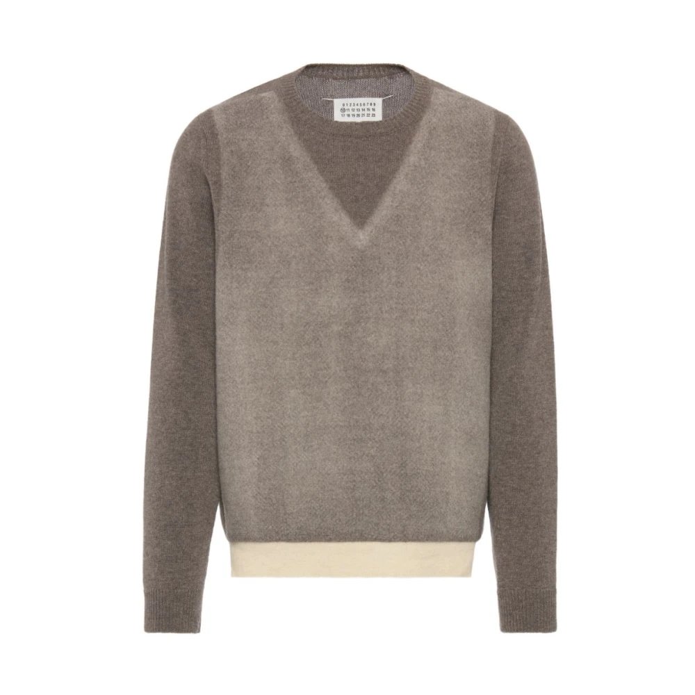 Maison Margiela Brown Round-Neck Knitwear, Male, M, Jumpers