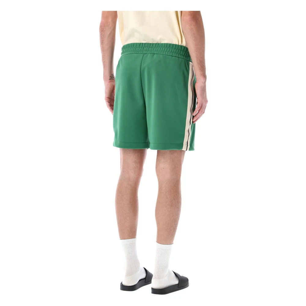 Palm Angels Logo Track Shorts voor Heren Green Heren