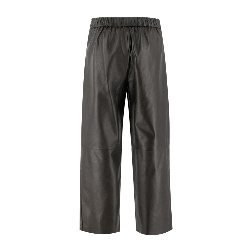 Antonelli Firenze Wijde leren broek voor stedelijke stijl Brown Dames