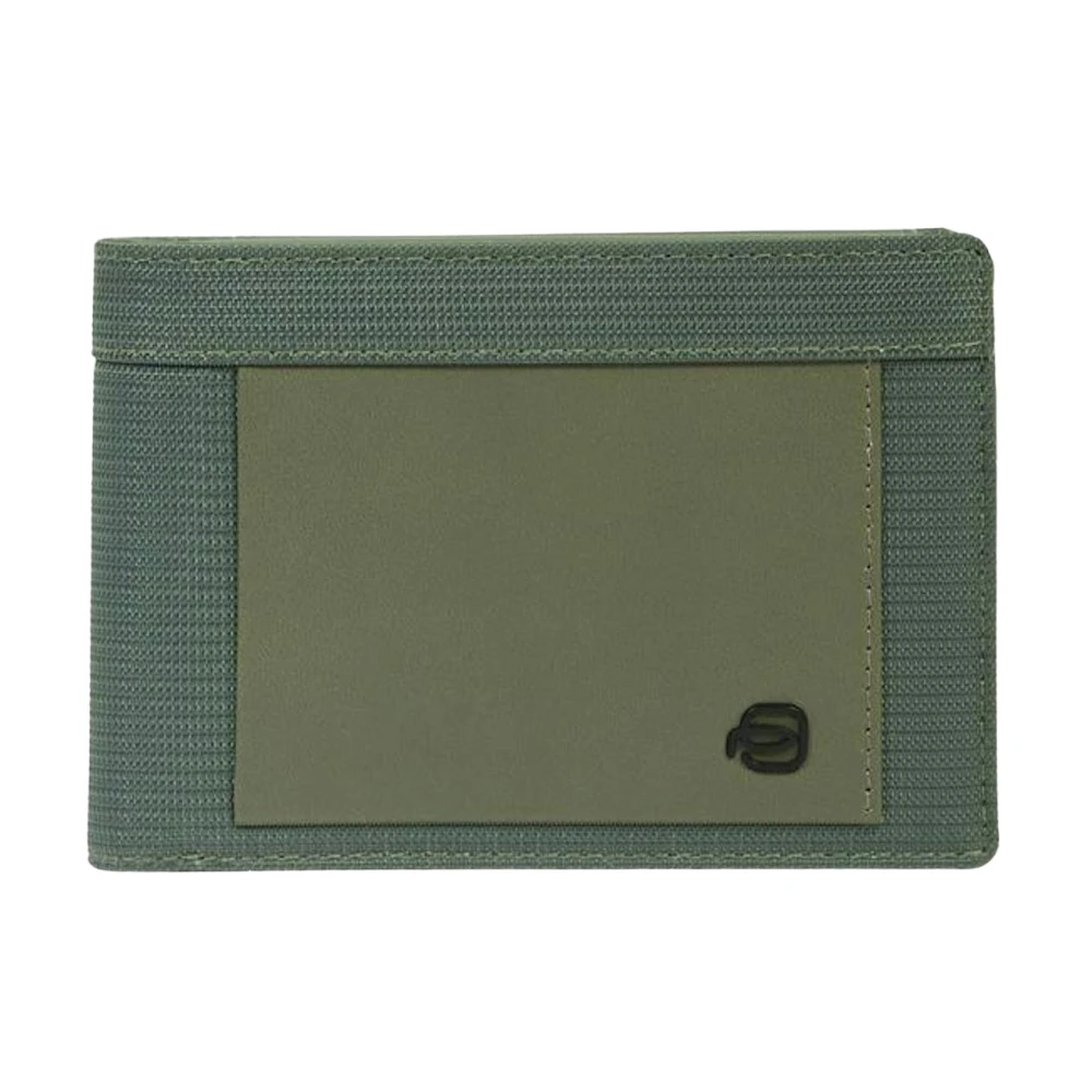 Piquadro Hombre Verde - Billetera En Tejido Y Piel Con Porta Dni- Monedero- Tarjetero- Protección Rfid - Accessories - One Size
