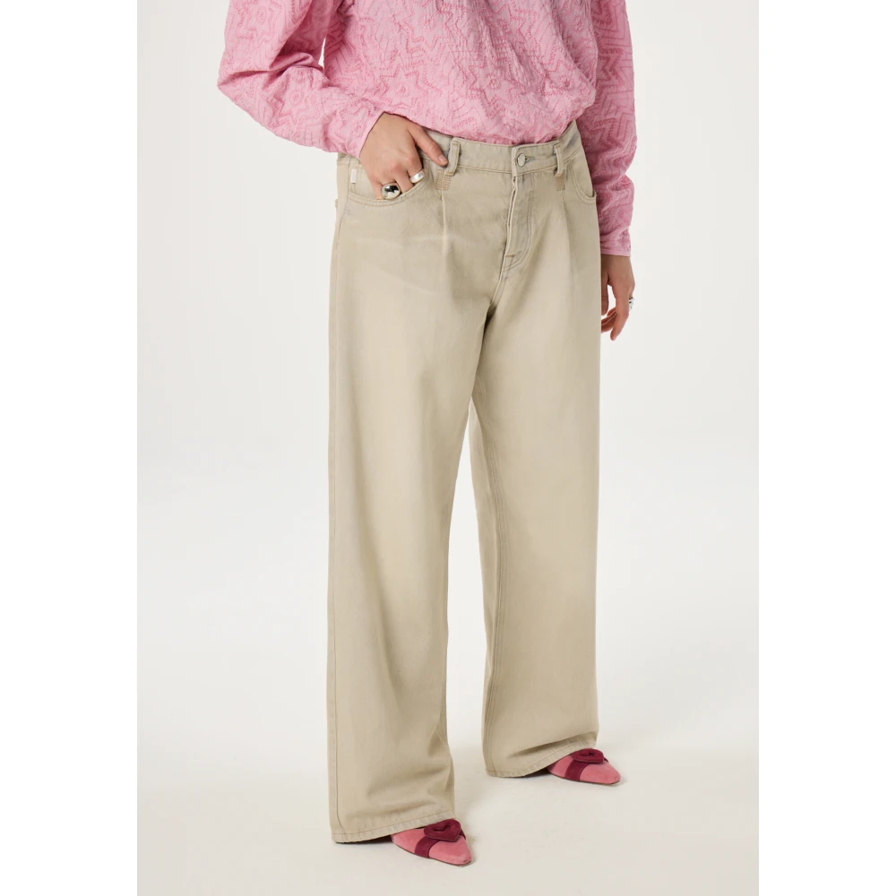 Fabienne Chapot Beige Wide Leg Jeans voor Vrouwen Beige Dames
