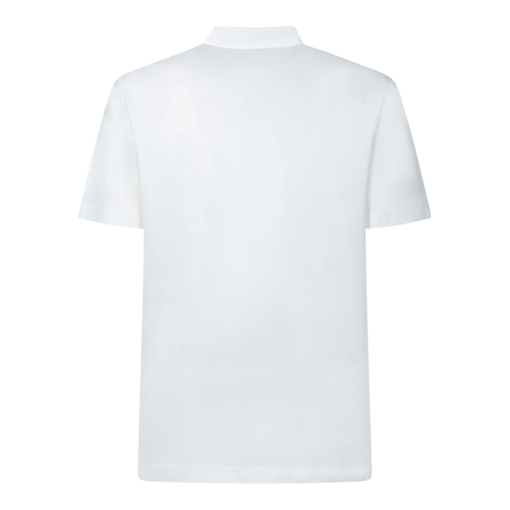 Zanone Witte Crepe Polo Shirt White Heren
