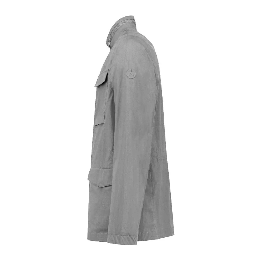 People of Shibuya Camouflage Katoenen Jas Staande Kraag Capuchon Gray Heren
