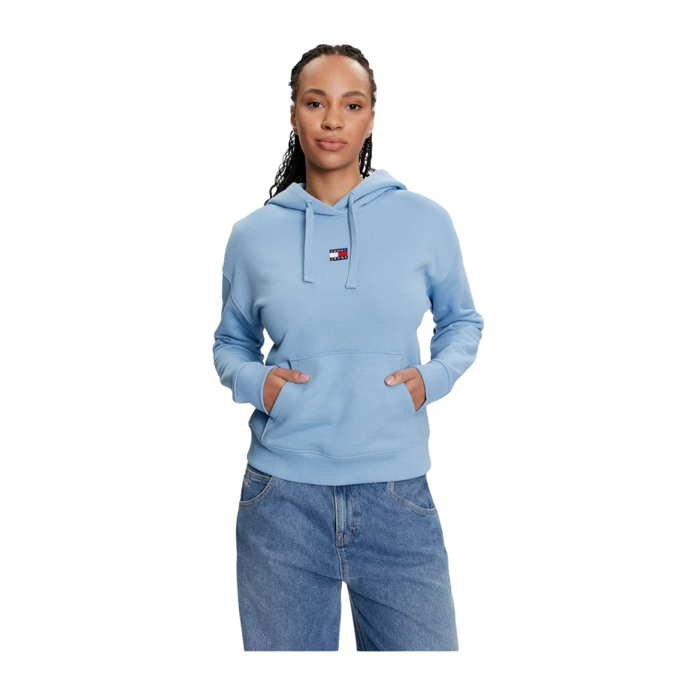 Tommy Jeans Basis Badge Hoodie Blauw Blue Dames