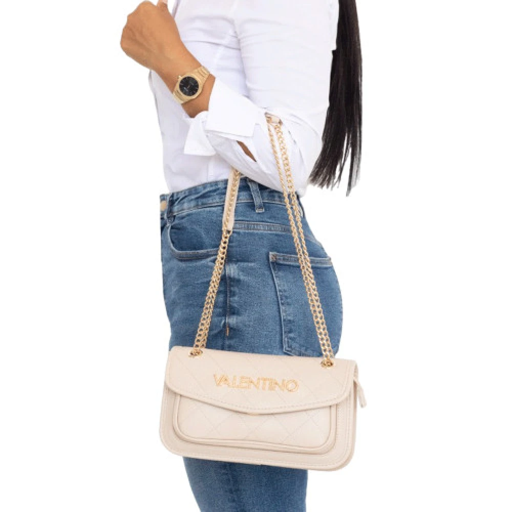 Valentino by Mario Valentino Beige handtas met meerdere compartimenten Beige Dames
