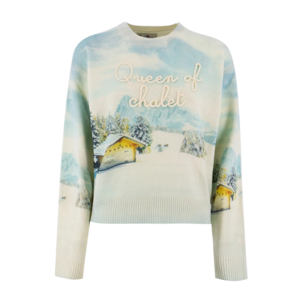 MC2 Saint Barth Wintermotief kasjmiermix trui met ronde hals Multicolor Dames