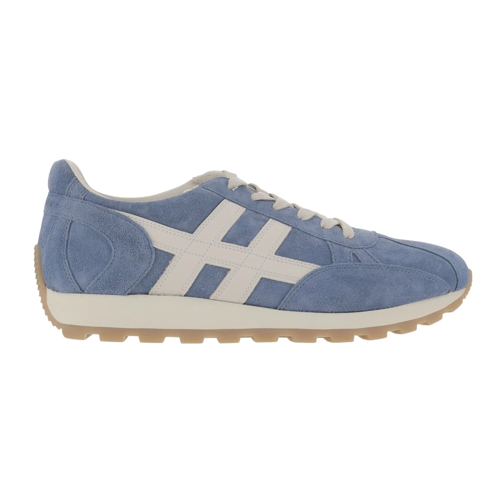 Hogan Men's Blue Suede Lace-Up Sneakers