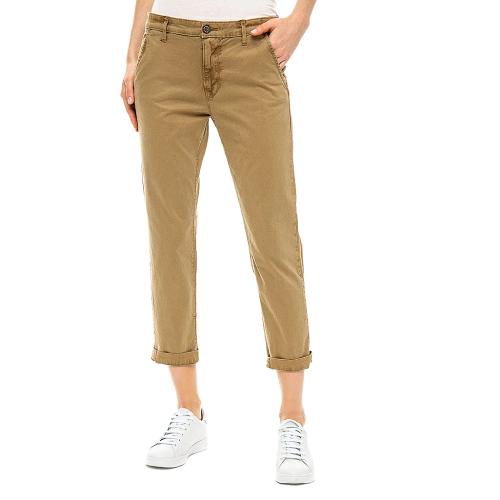 Pepe Jeans Beige Katoen Elastaan Broek Beige Dames