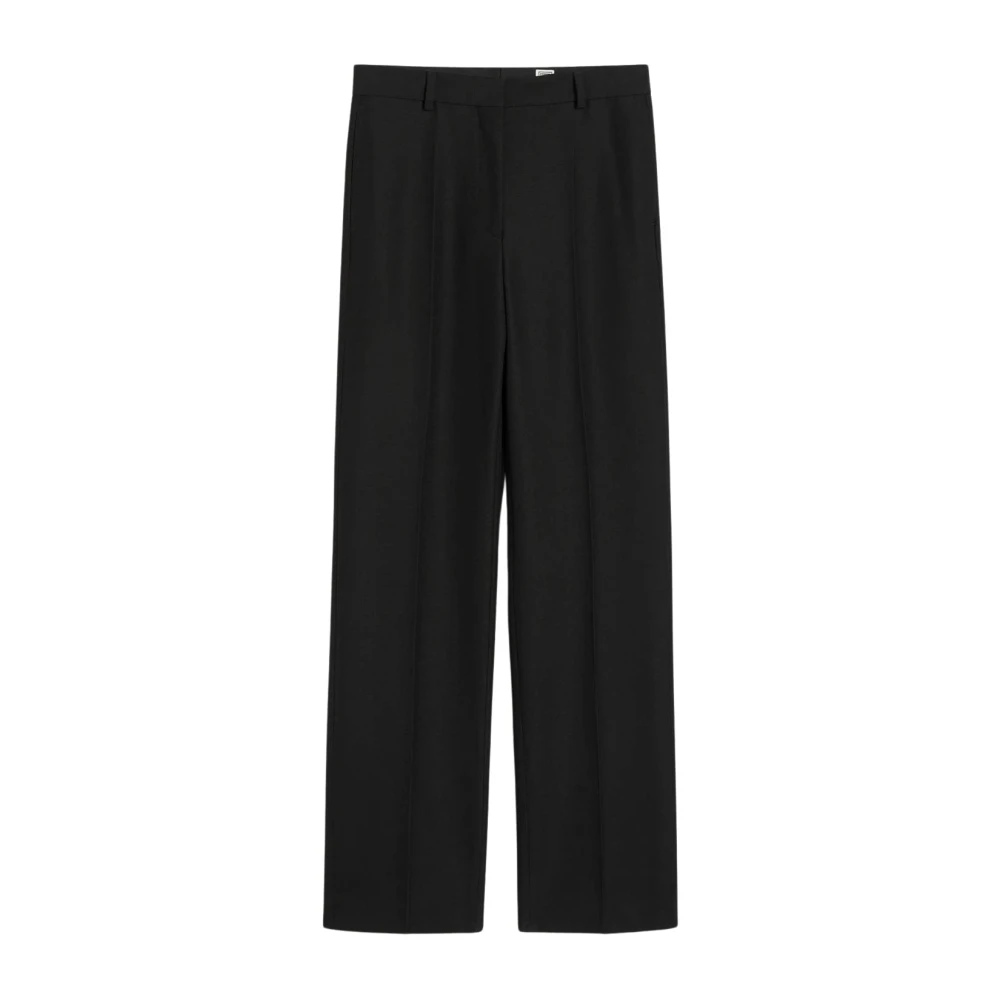 TotêMe Klassieke Wolblend Rechte Broek Black Dames