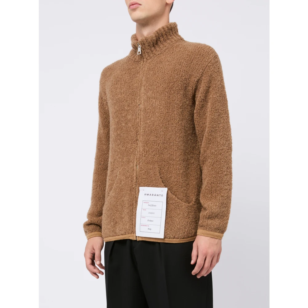 Amaránto Beige Rits Trui Aw24 Beige Heren