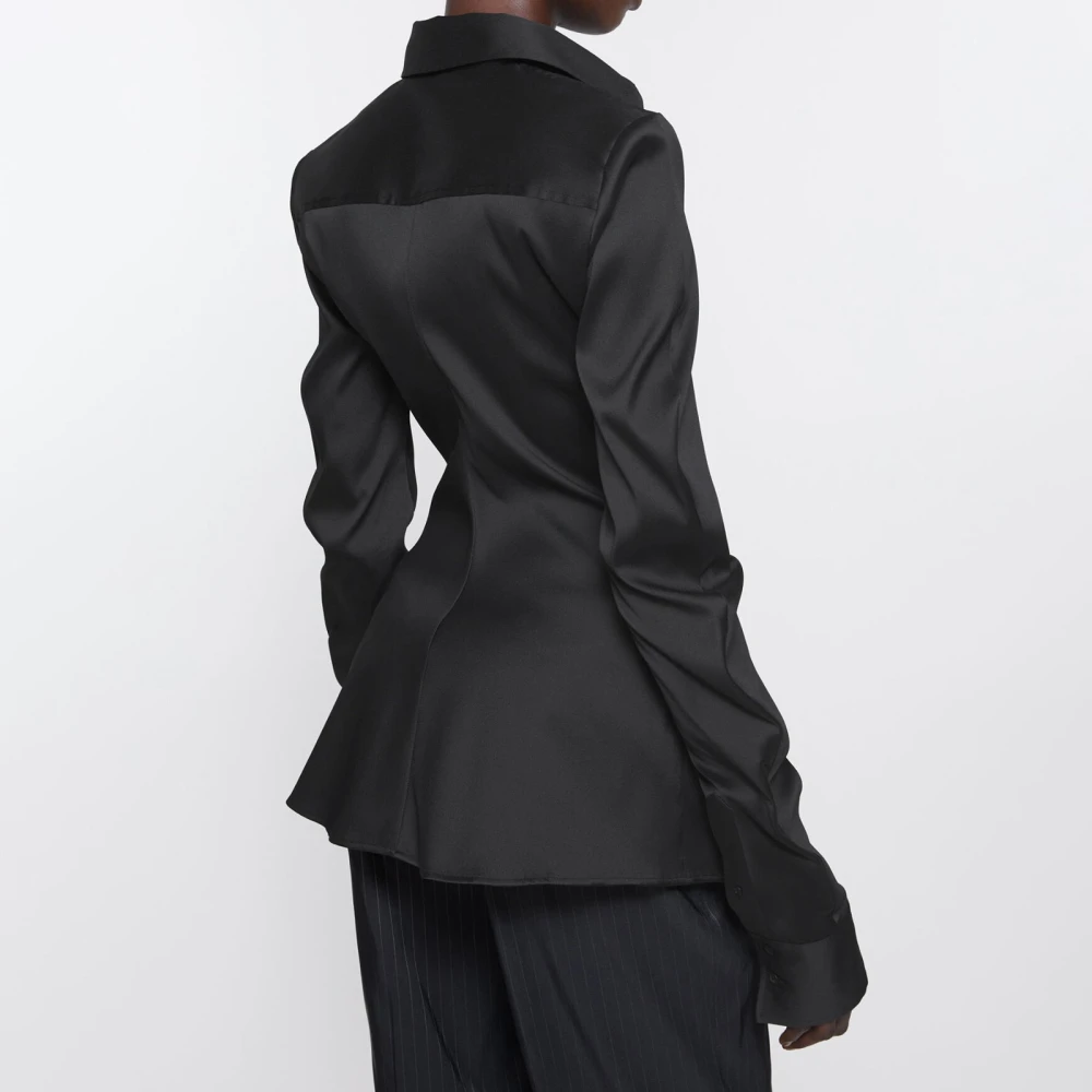 Acne Studios Zwarte Overhemd Ac0704 Black Dames