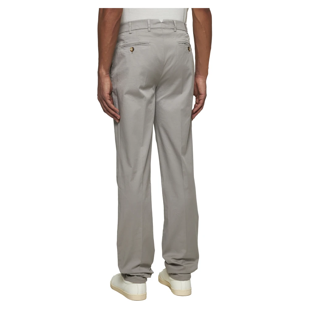 BRUNELLO CUCINELLI Groene Katoenen Gabardine Broek Green Heren