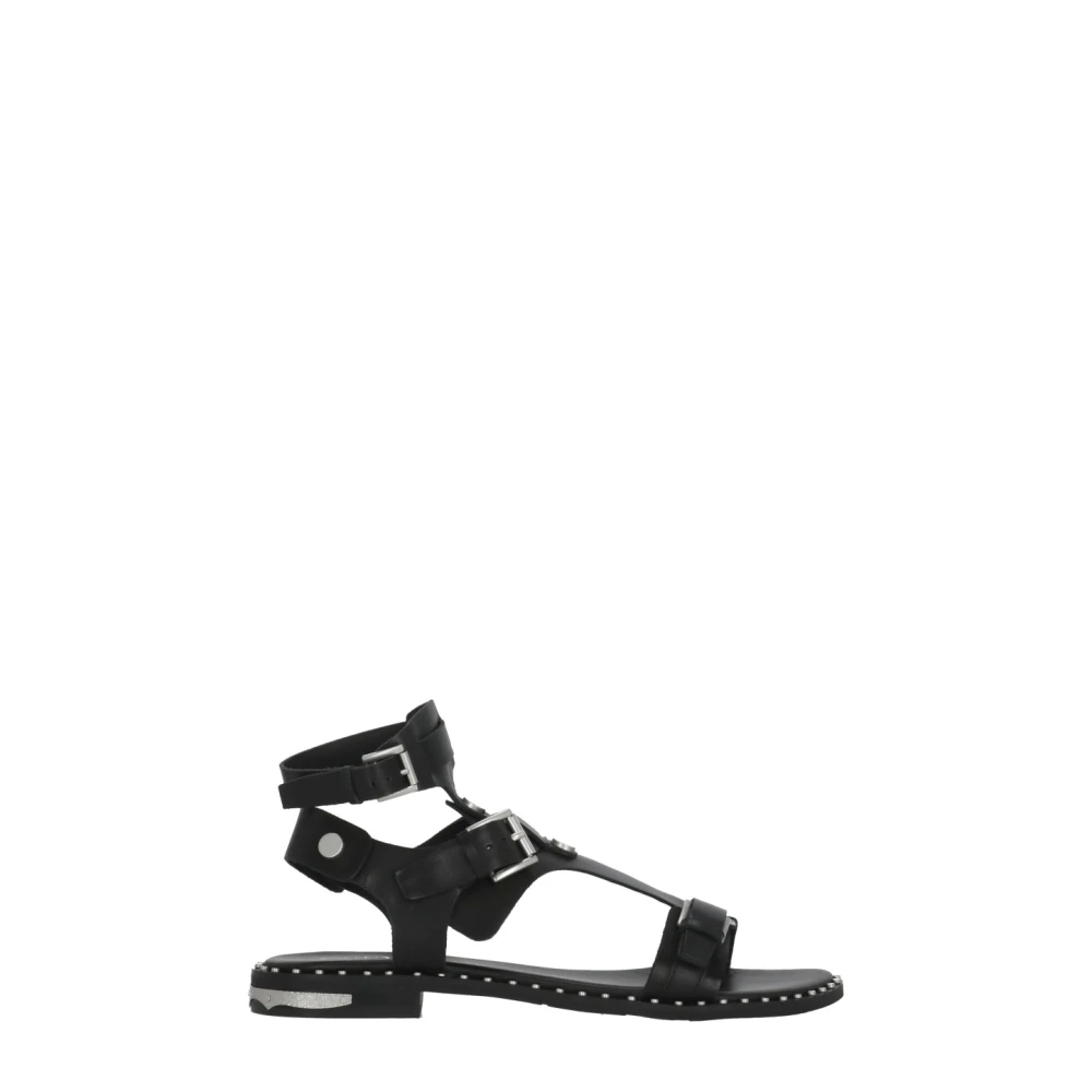Ash Black Flat Sandals, Female, 7 Uk, Piasoft Mustang