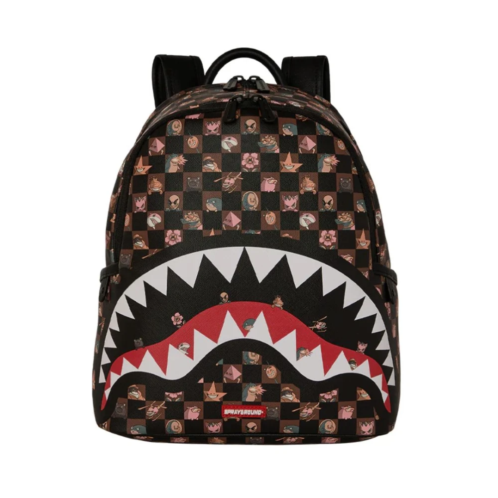 Sprayground Women's Brown Backpacks, One Size, Peeking Characters Remix Backpack