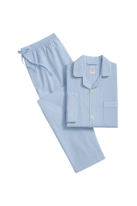 Randig bomull broadcloth pyjamasset