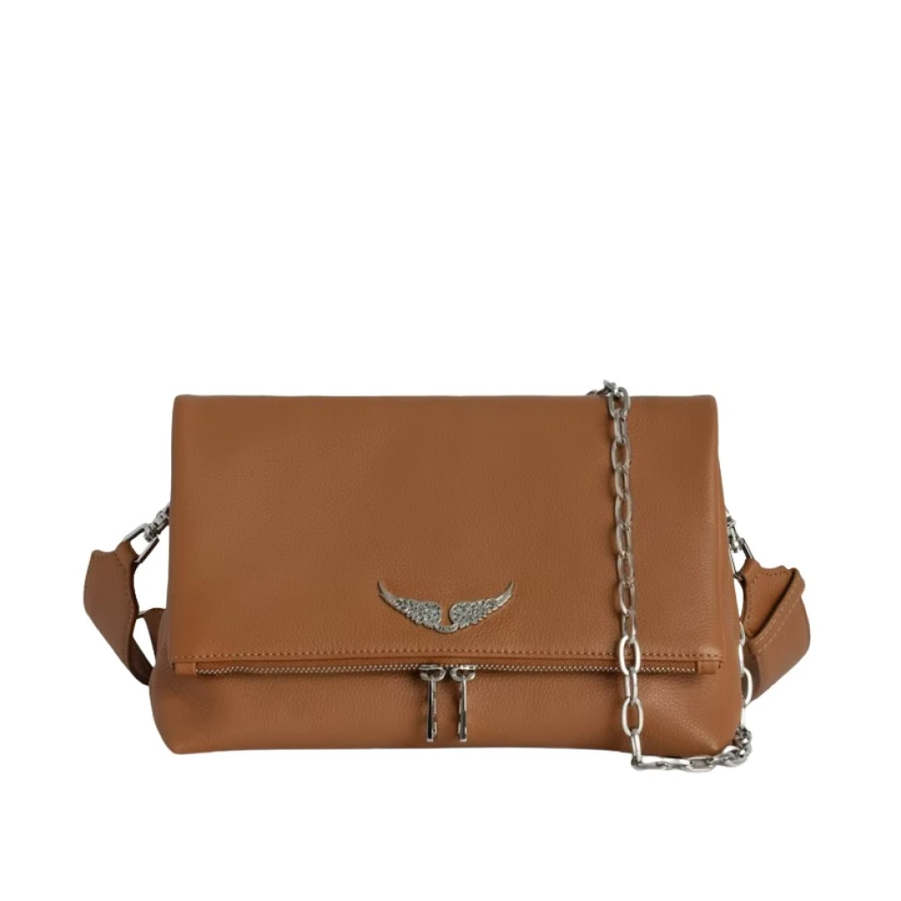 Zadig & Voltaire Heritage Camel Grained Leather Rocky Tas Brown Dames