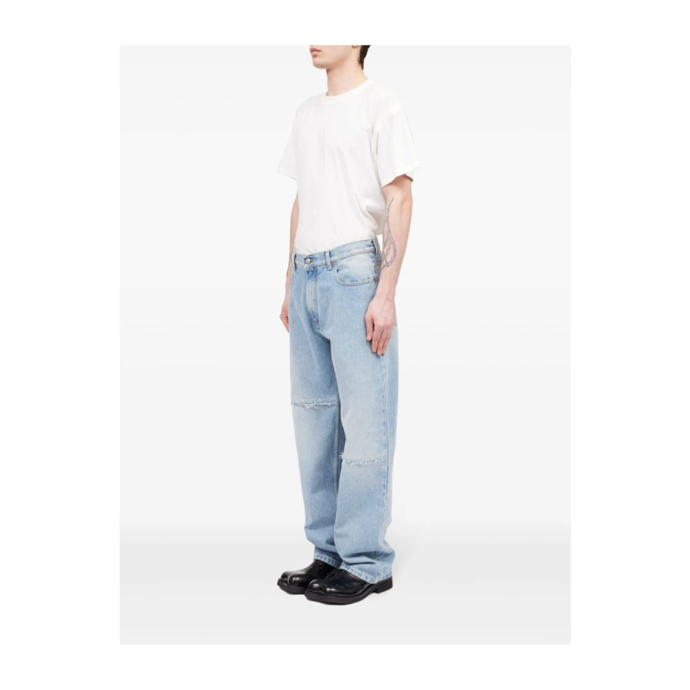 MM6 Maison Margiela Heldere Blauwe Distressed Denim Jeans Blue Heren