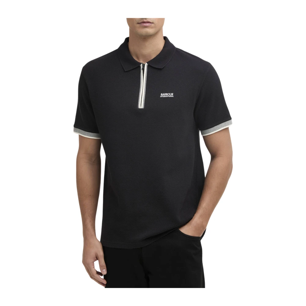 Barbour Men's Black Polo Shirts, S, Swinford Polo Shirt
