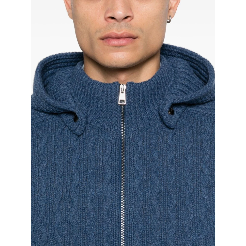 Tagliatore Navy Wollen Blend Ritsvest Blue Heren
