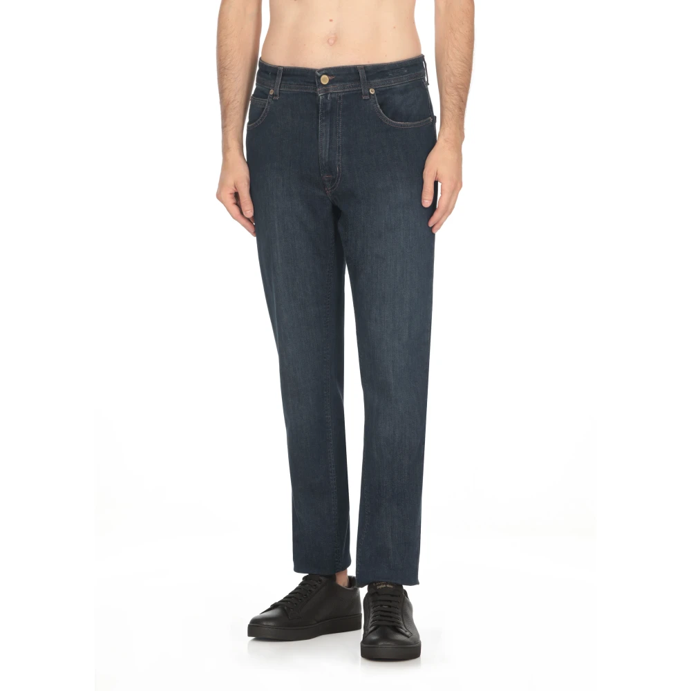 Briglia Blauwe Katoenen Jeans met Riemlussen Blue Heren