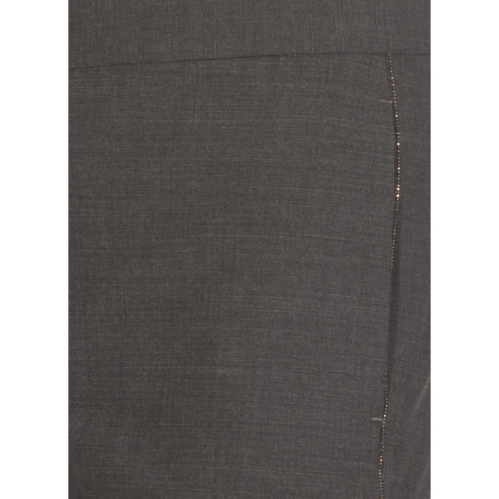 Fabiana Filippi Antraciet Wollen Broek met Helder Details Gray Dames