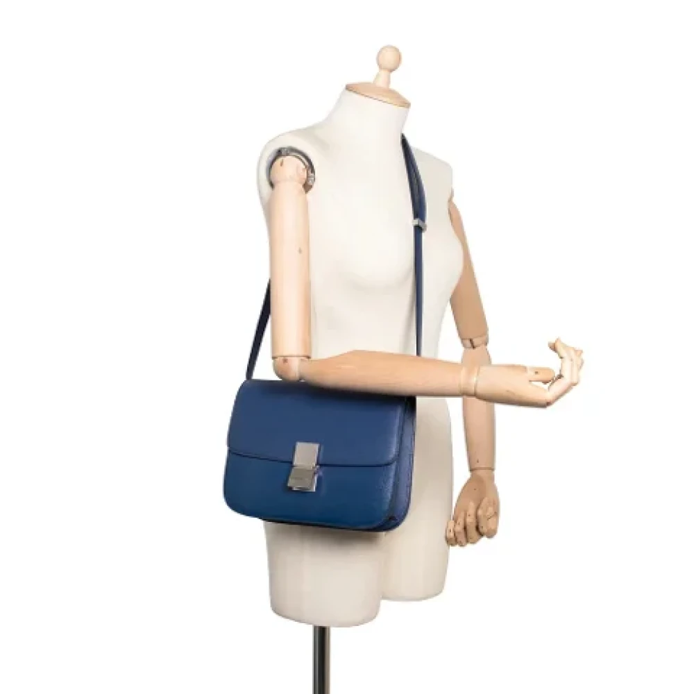 Celine Vintage Pre-owned Leather celine-bags Blue Dames
