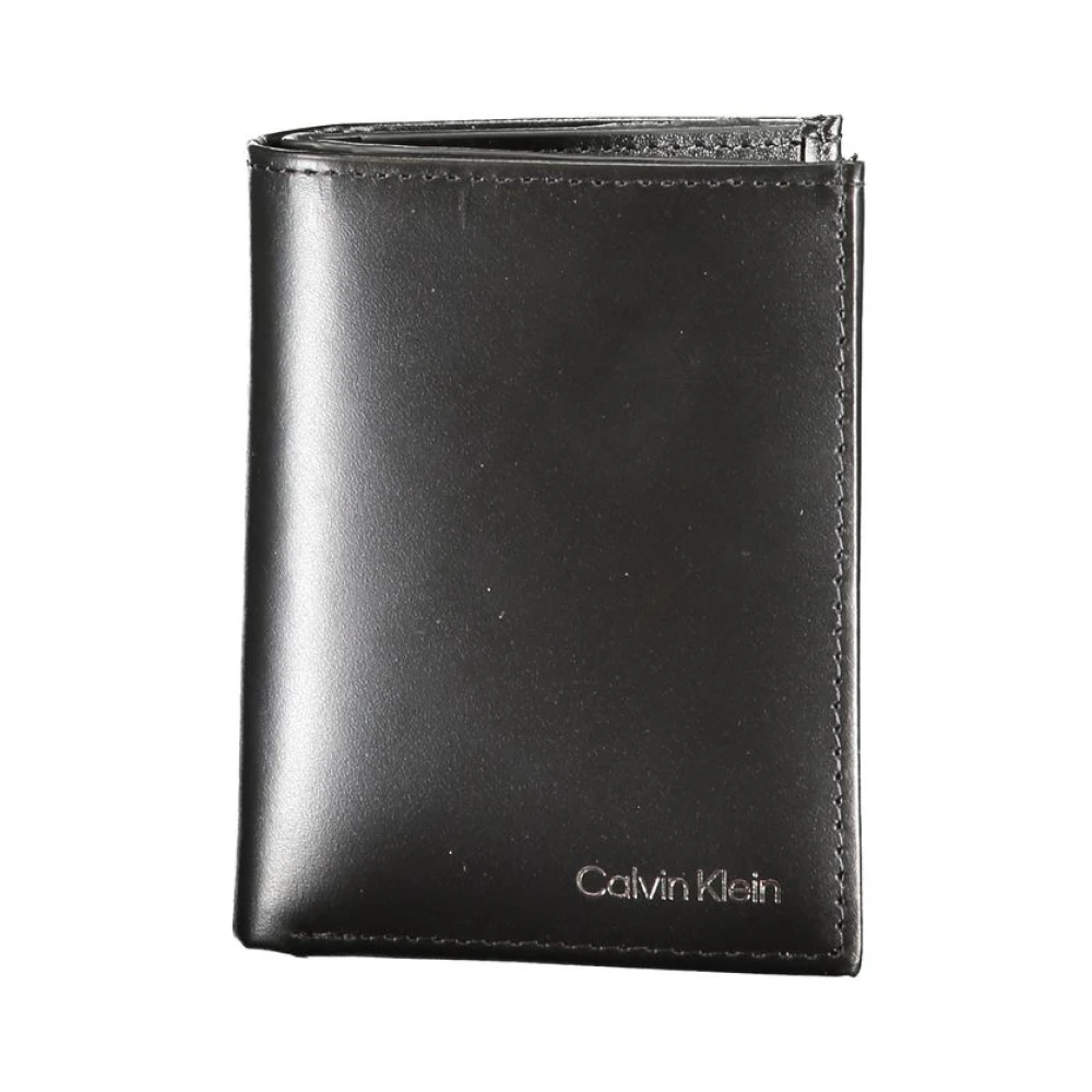 Calvin Klein Zwarte Leren Portemonnee met RFID-bescherming Black Heren