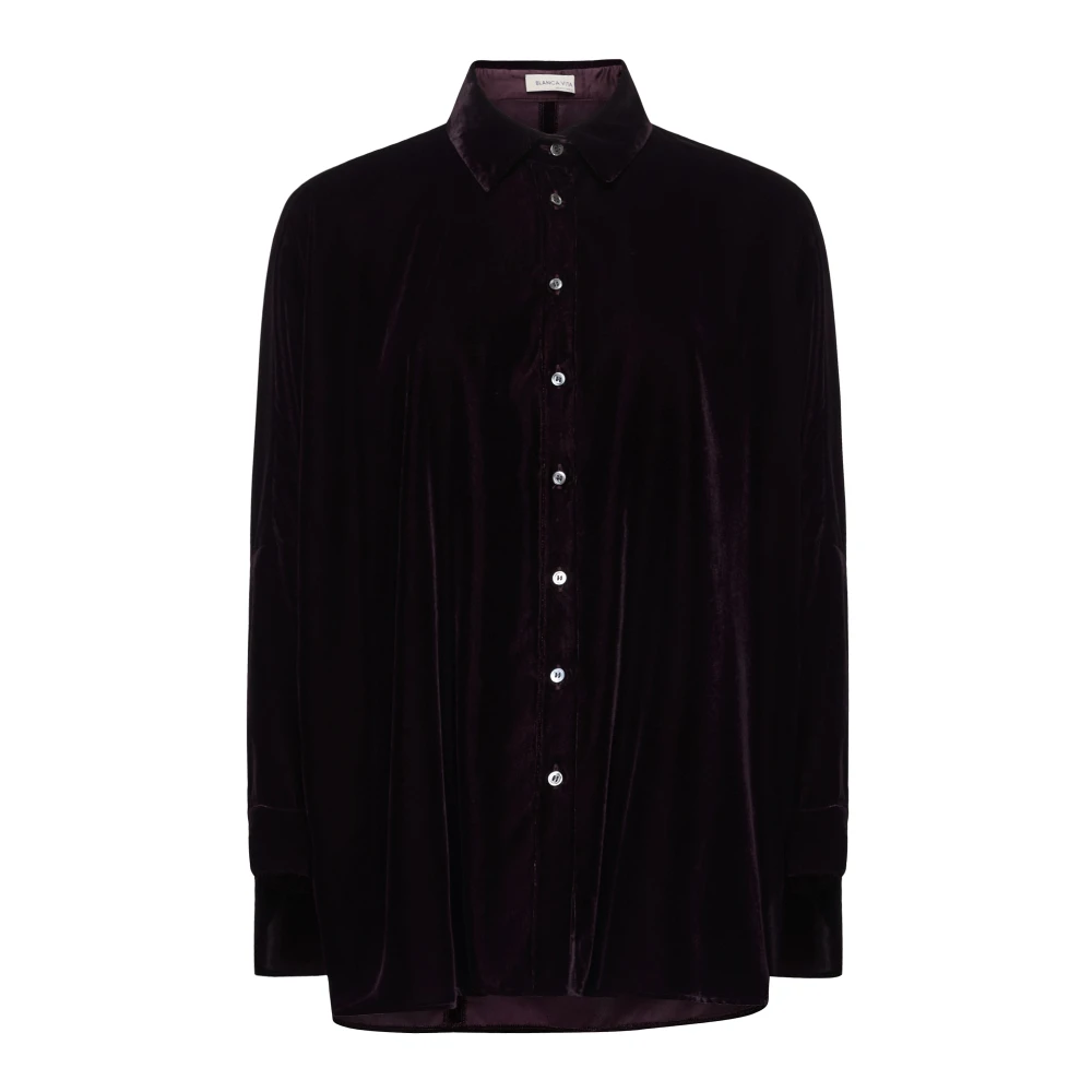Blanca Vita Bordeaux Oversized Shirt met Klassieke Kraag Red Dames