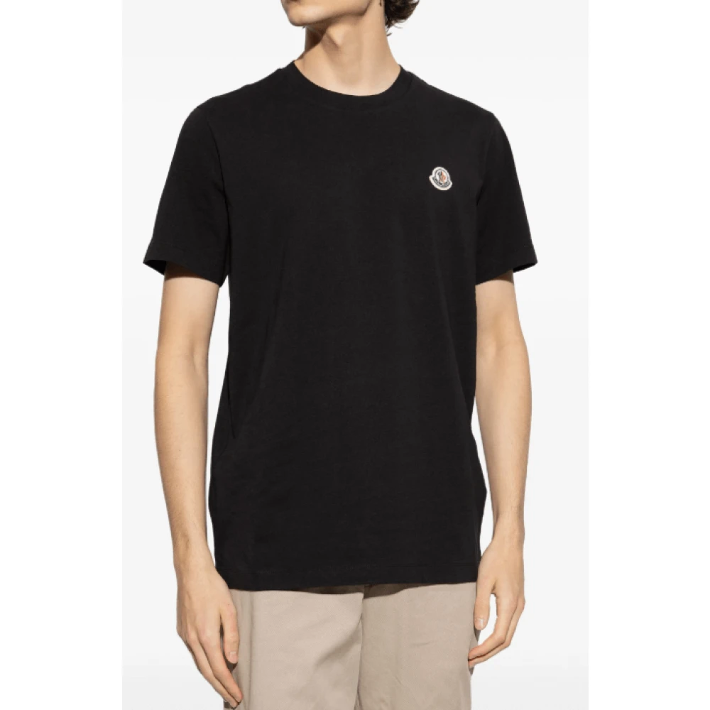 Moncler Zwarte Logo Patch T-shirt Pak van 3 Black Heren