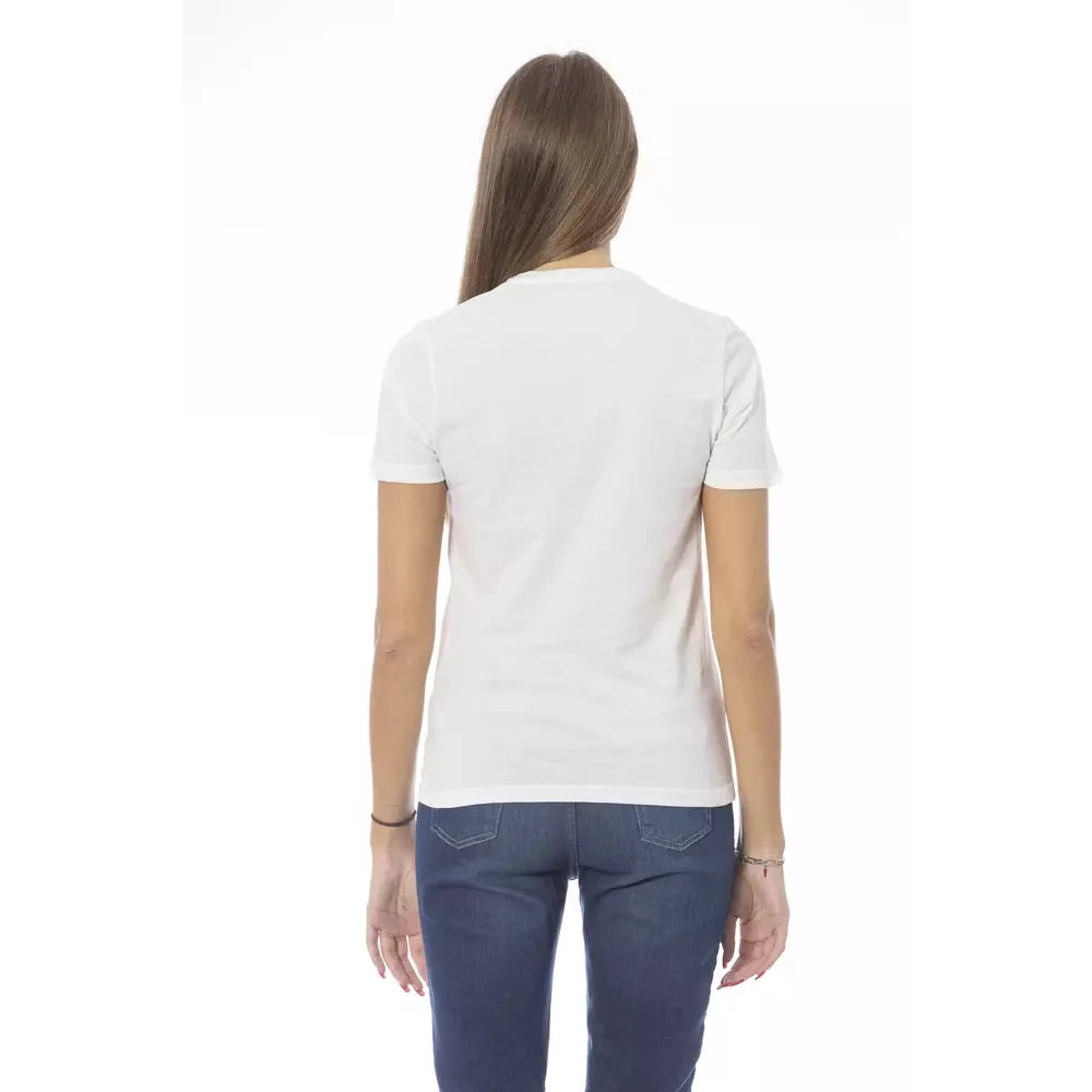 Baldinini Trendy Witte Katoenen Tops T-Shirt White Dames