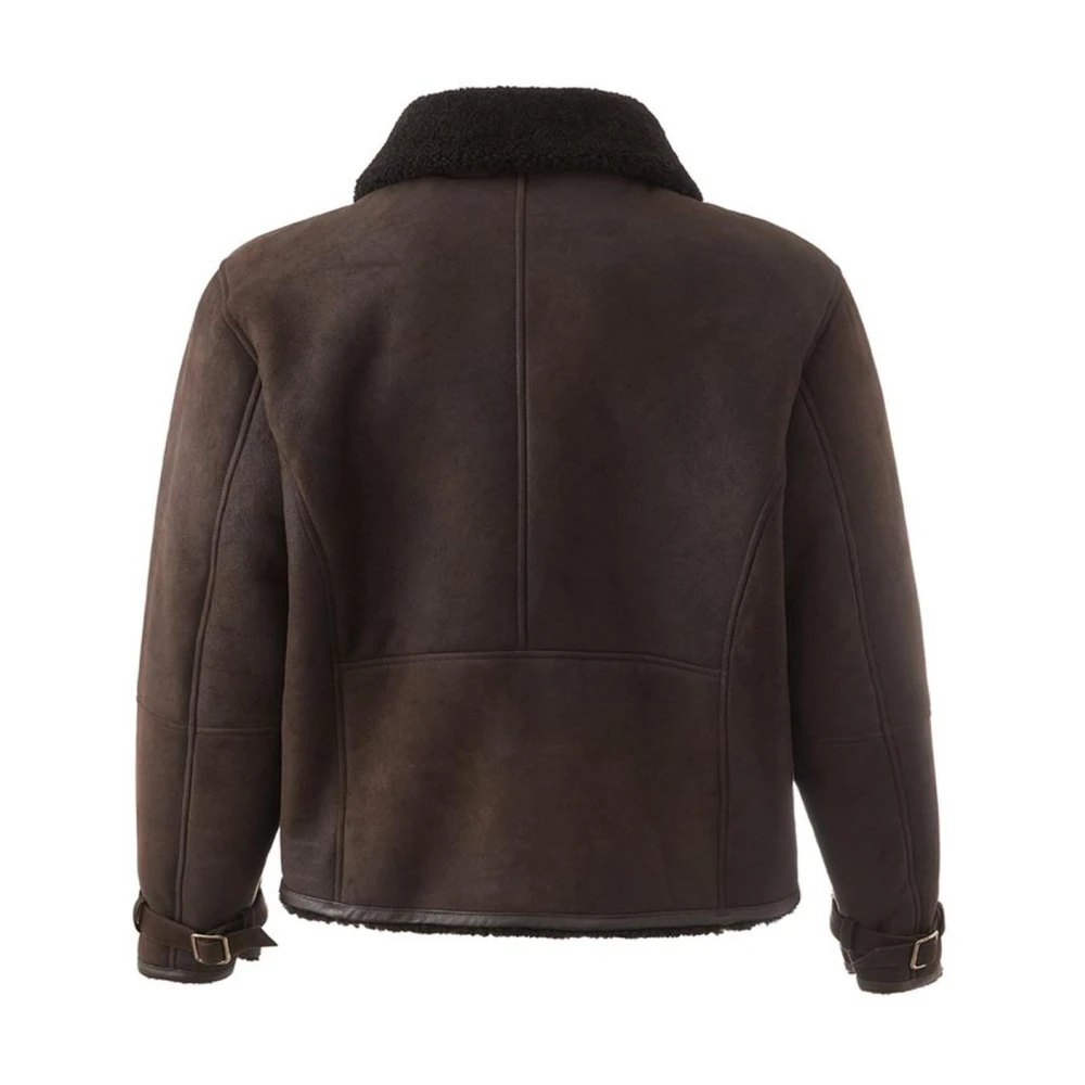 Lardini Bruine Montone Leren Jas voor Mannen Brown Heren