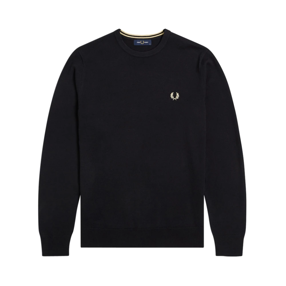 Fred Perry Classic Crew Neck Knitwear for Men in Black Size XL - Image 4
