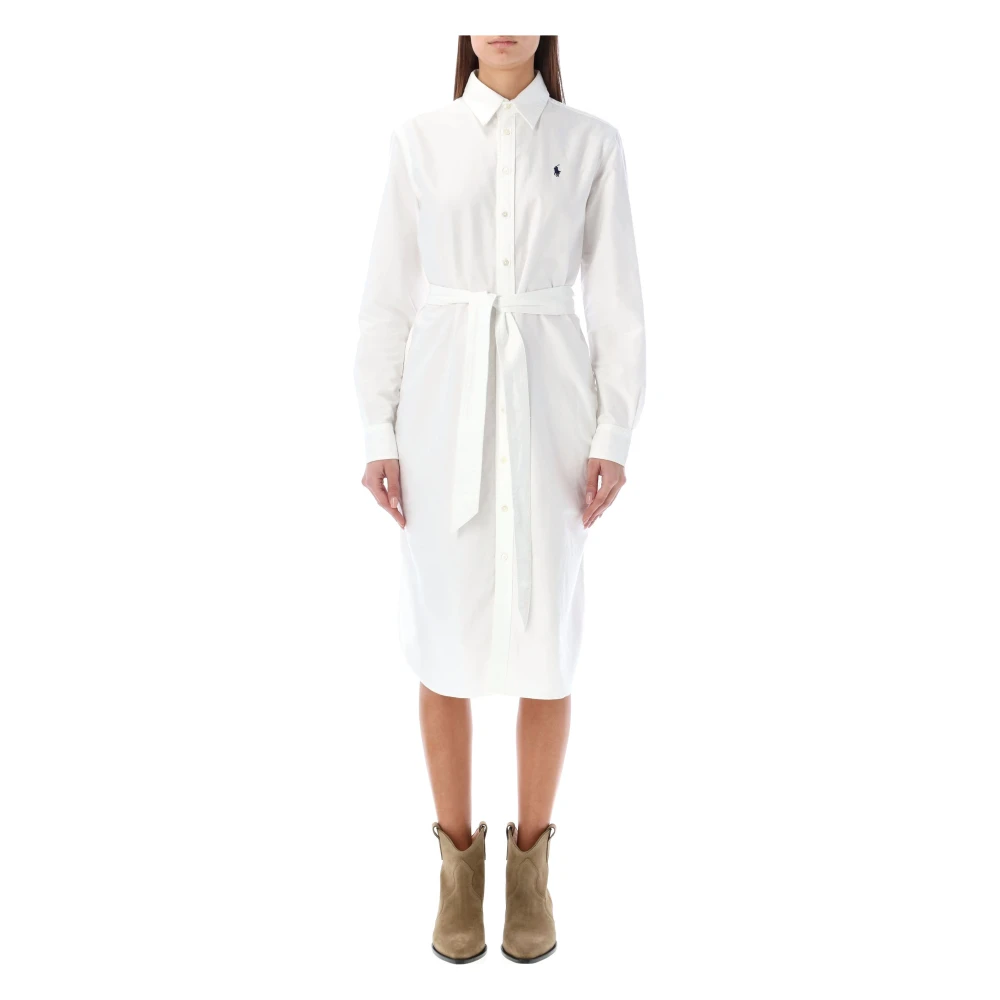 Ralph Lauren Vit Oxford Skjortklänning White, Dam