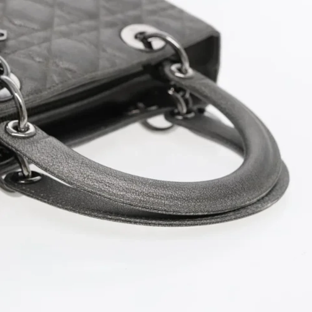 Dior Vintage Pre-owned Leather dior-bags Gray Dames
