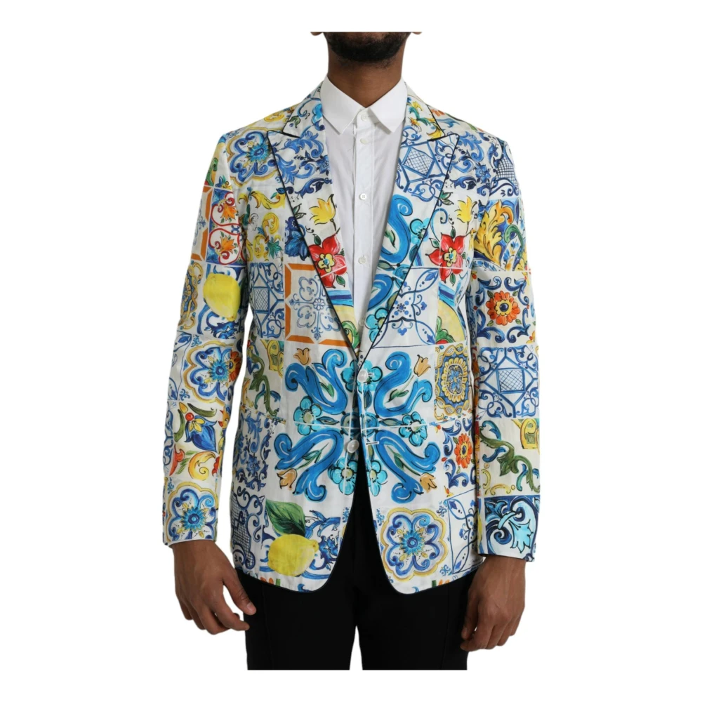 Dolce & Gabbana Multicolor Katoenen Blazer Slim Fit Multicolor Heren