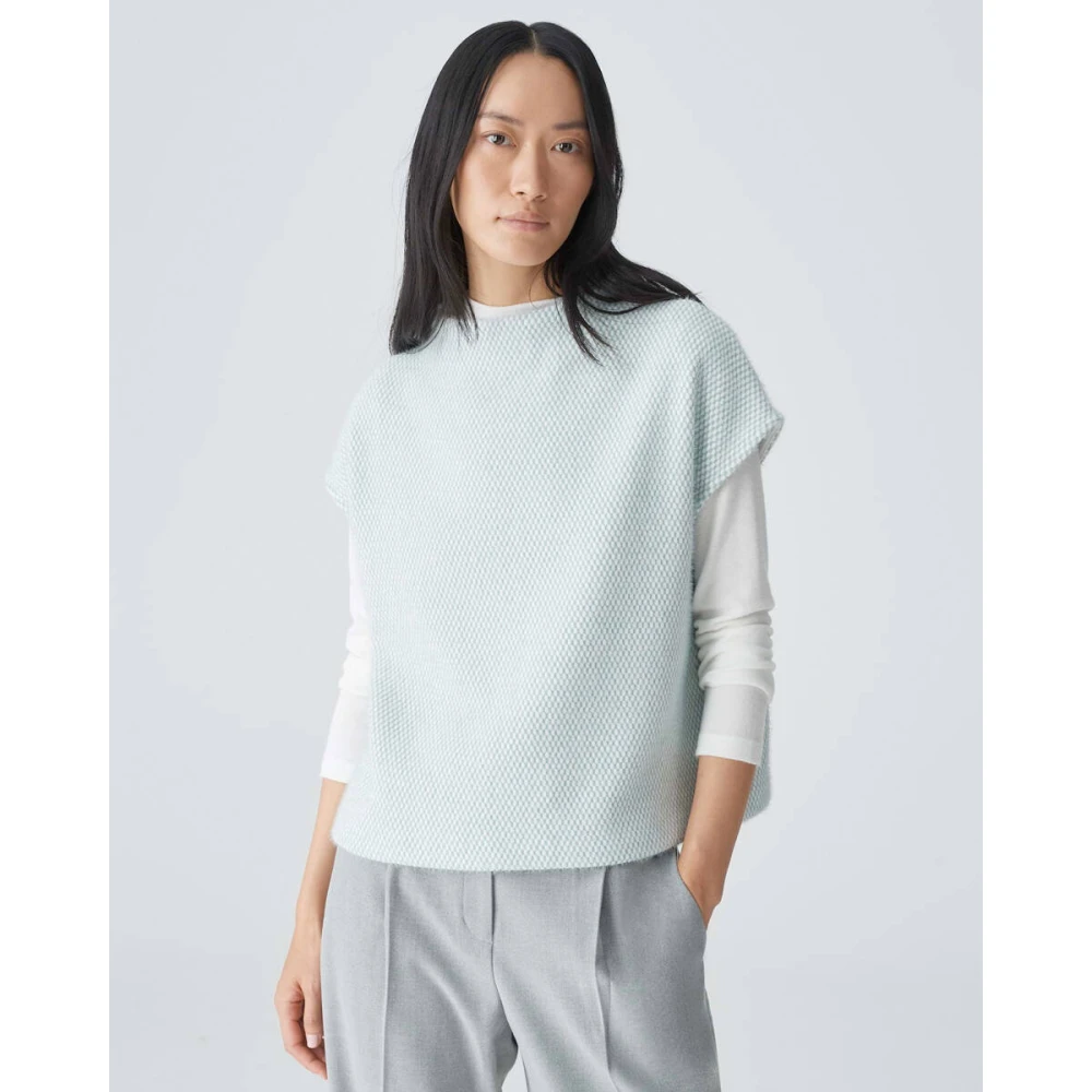 Opus Stijlvolle Sweatshirt met Gofir Detail Blue Dames