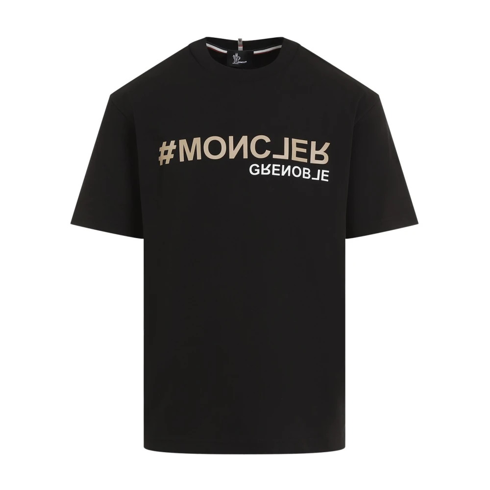 Moncler Zwarte T-shirt met korte mouwen Black Heren