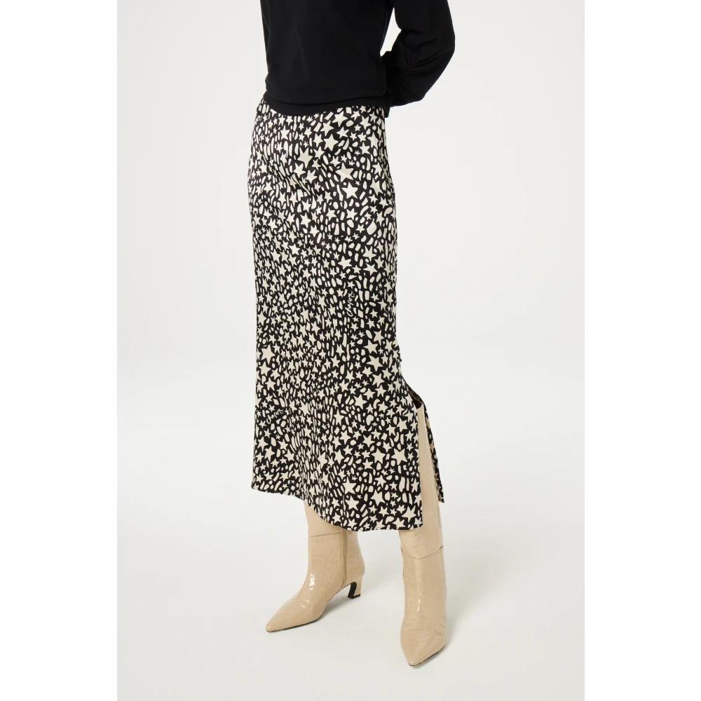 Fabienne Chapot Sterrenprint A-Lijn Midi Rok Black Dames