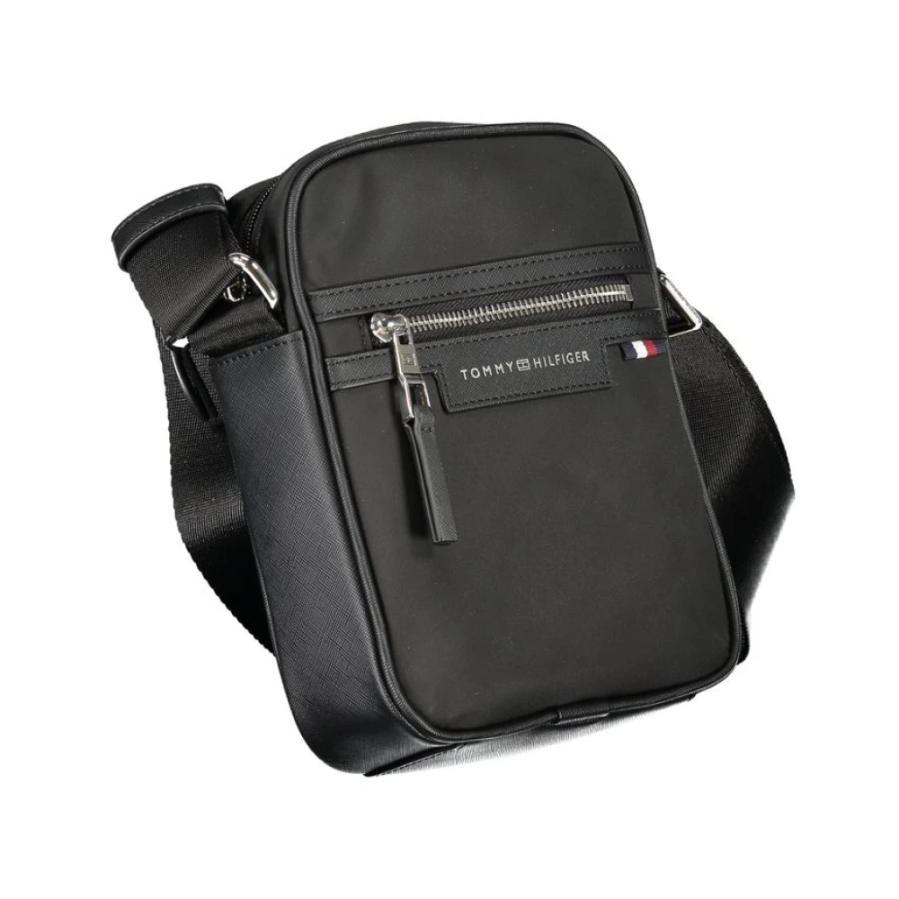 Tommy Hilfiger Zwarte Polyester Schoudertas met Verstelbare Band Black Heren